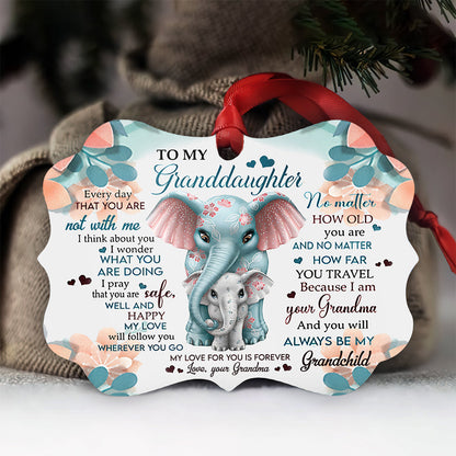 Elephant Grandma Send To Granddaughter - Grandma Ornament (Printed On Both Sides) 1122