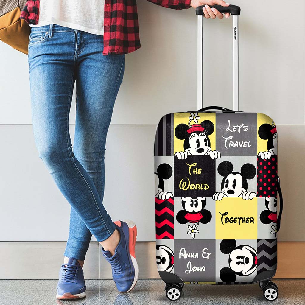 Let's Travel The World Together - Personalized Mouse Luggage Cover