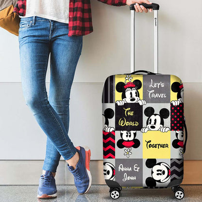 Let's Travel The World Together - Personalized Mouse Luggage Cover