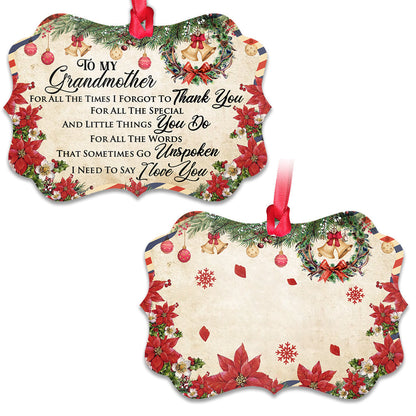 Grandma I Love You Christmas Letter To Grandma - Personalized Grandma Ornament (Printed On Both Sides) 1022