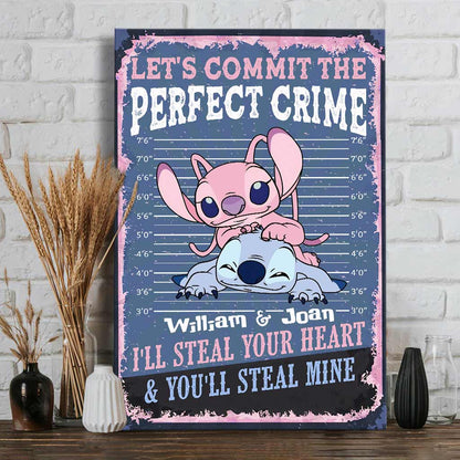 Let's Commit The Perfect Crime - Personalized Couple Ohana Canvas And Poster