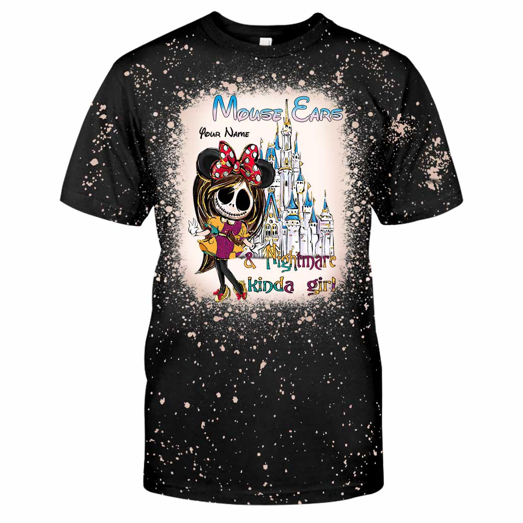 Mouse Ears And Nightmare - Personalized Handmade Bleached Shirts