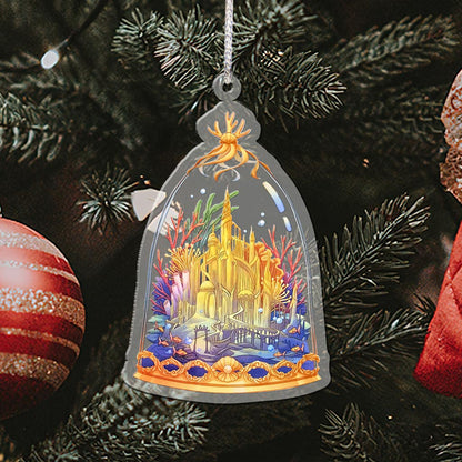 Under the Sea Castle - Christmas Mouse Transparent Ornament