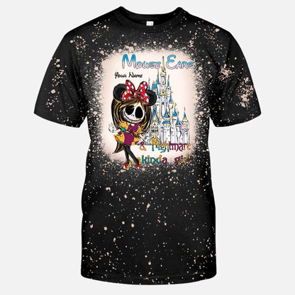Mouse Ears And Nightmare - Personalized Handmade Bleached Shirts