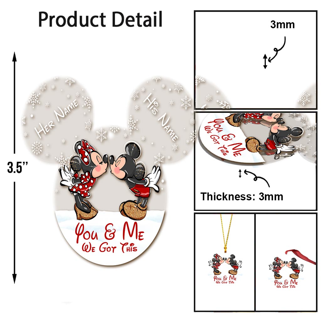 You & Me - Personalized Christmas Mouse Transparent Ornament
