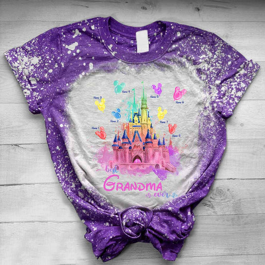 Best Grandma Ever - Personalized Mother's Day Mouse Handmade Bleached Shirts