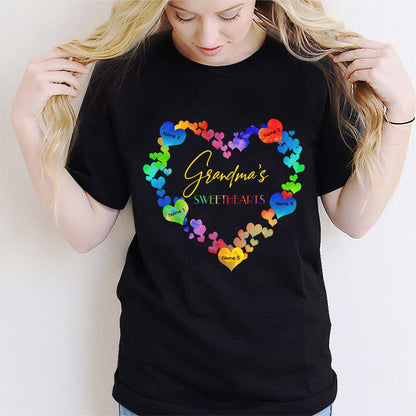 Grandma's Sweethearts - Personalized Valentine Grandma T-shirt and Hoodie