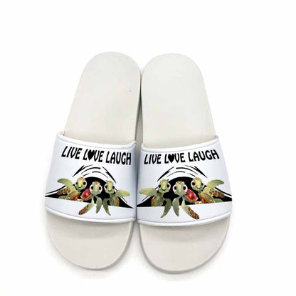 Live Love Laugh - Turtle Slide Sandals