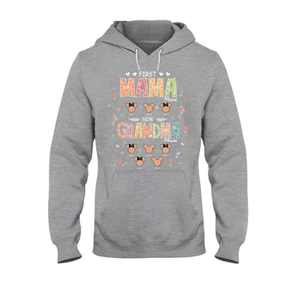 First Mama Mouse Now Grandma Mouse - Personalized Mother's Day Grandma T-shirt and Hoodie