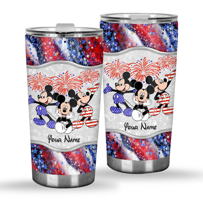 Happy 4th Of July - Personalized Mouse Tumbler