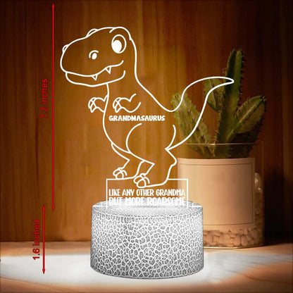Grandmasaurus - Personalized Grandma Shaped Plaque Light Base