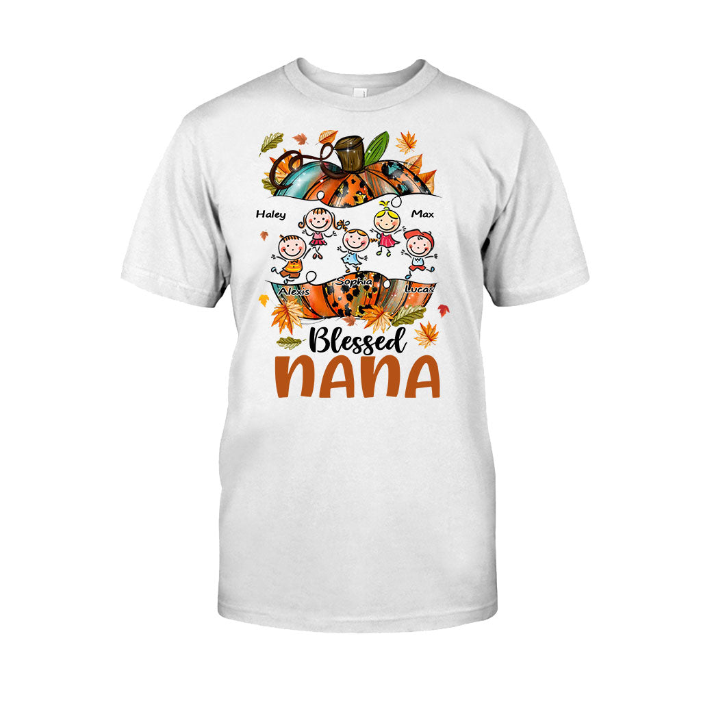 Blessed Nana - Personalized Thanksgiving Grandma T-shirt and Hoodie