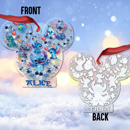Ohana Means Family - Personalized Christmas Transparent Ornament