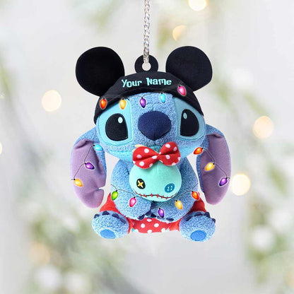 Magical Ohana - Personalized Christmas Mouse Ornament (Printed On Both Sides - Not Stuffed Animal)