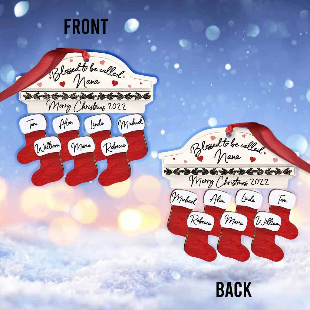 Blessed To Be Called Nana - Personalized Christmas Grandma Ornament (Printed On Both Sides)