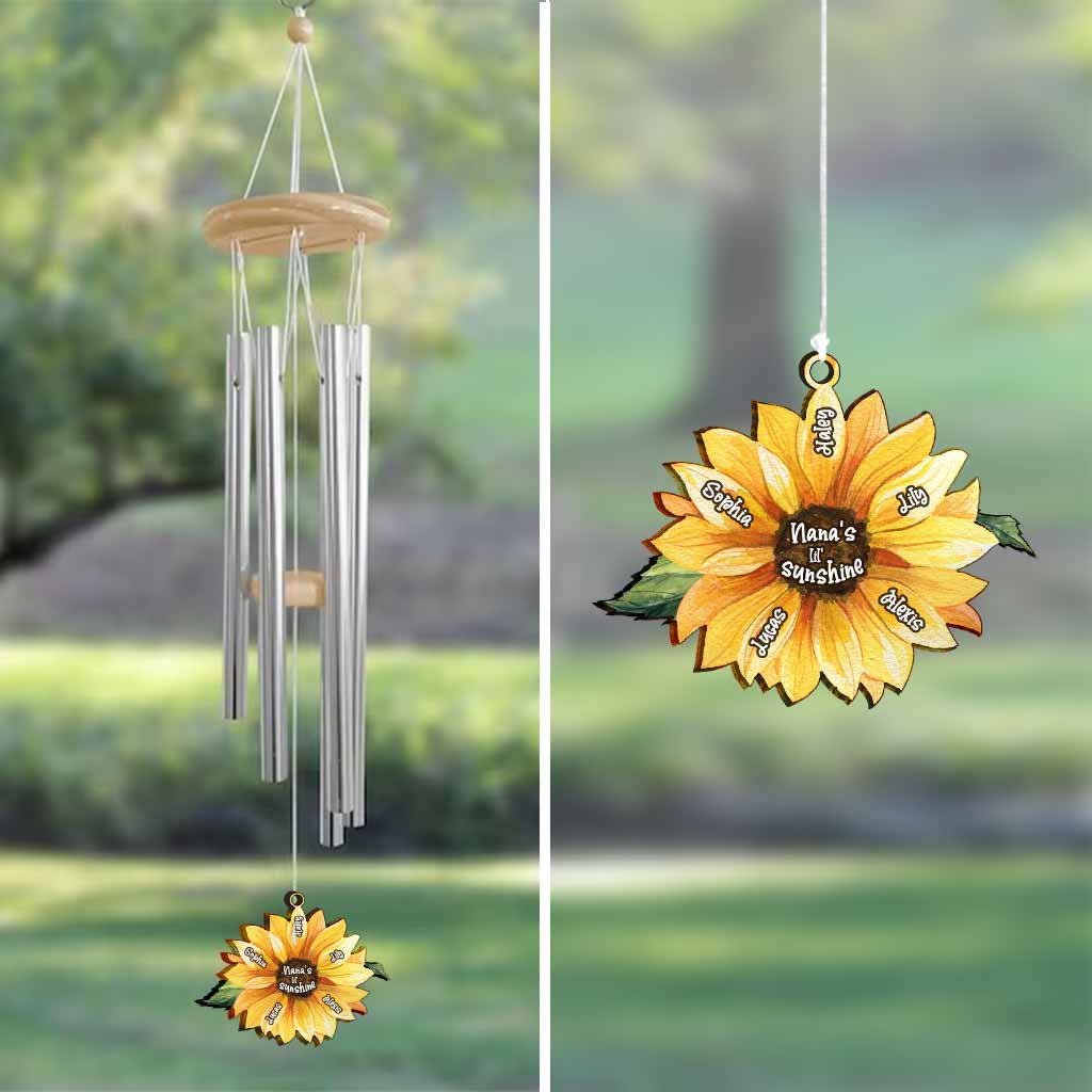 Grandma's Little Sunshine Sunflower - Personalized Wind Chime