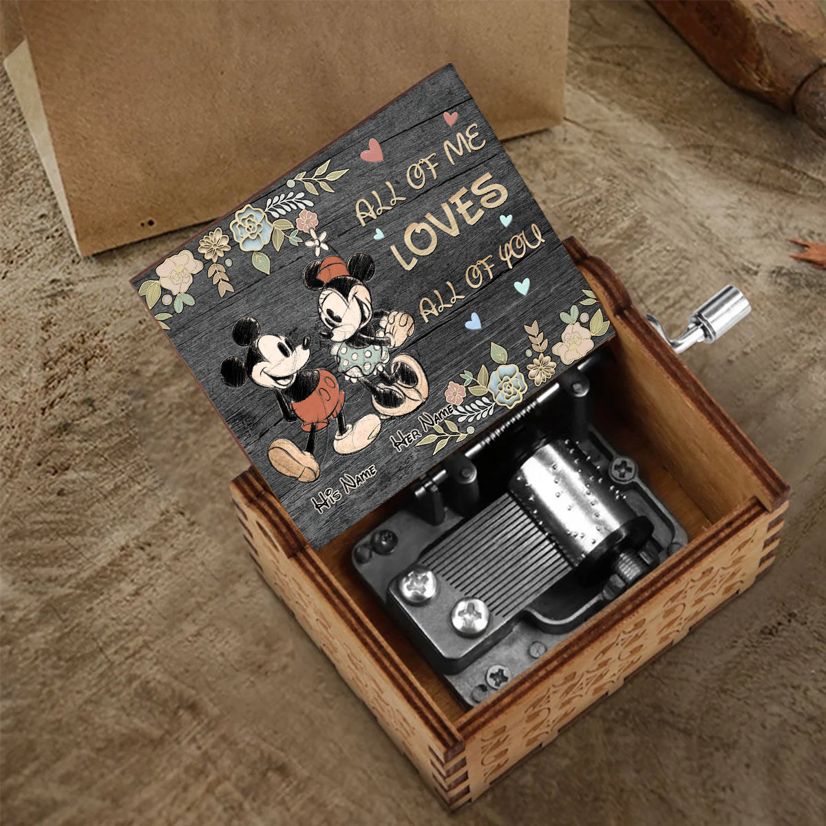 All Of Me Loves - Personalized Mouse Hand Crank Music Box