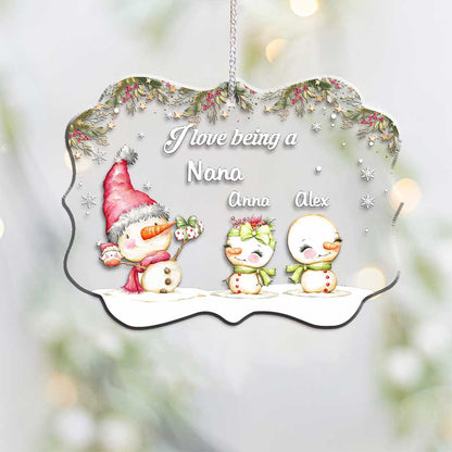 Love Being A Grandma - Personalized Christmas Grandma Transparent Ornament