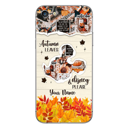 Autumn Leaves And Mouse Ears Please - Personalized Fall Mouse Phone Case