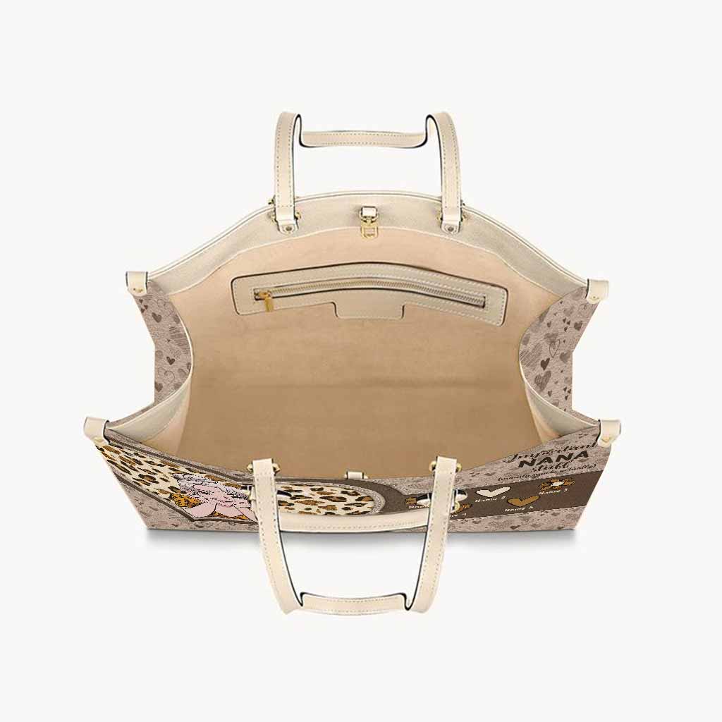 Important Nana Stuff - Personalized Mother's Day Grandma Leather Handbag