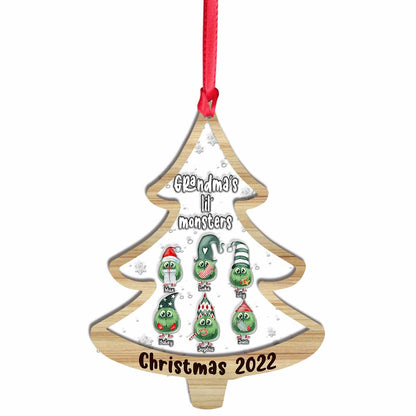 Grandma's Little Monsters - Personalized Christmas Grandma Layers Mix Ornament