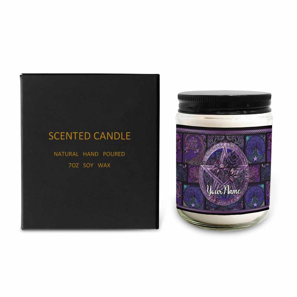 Witch Pentagram Roses - Personalized Witch Candle