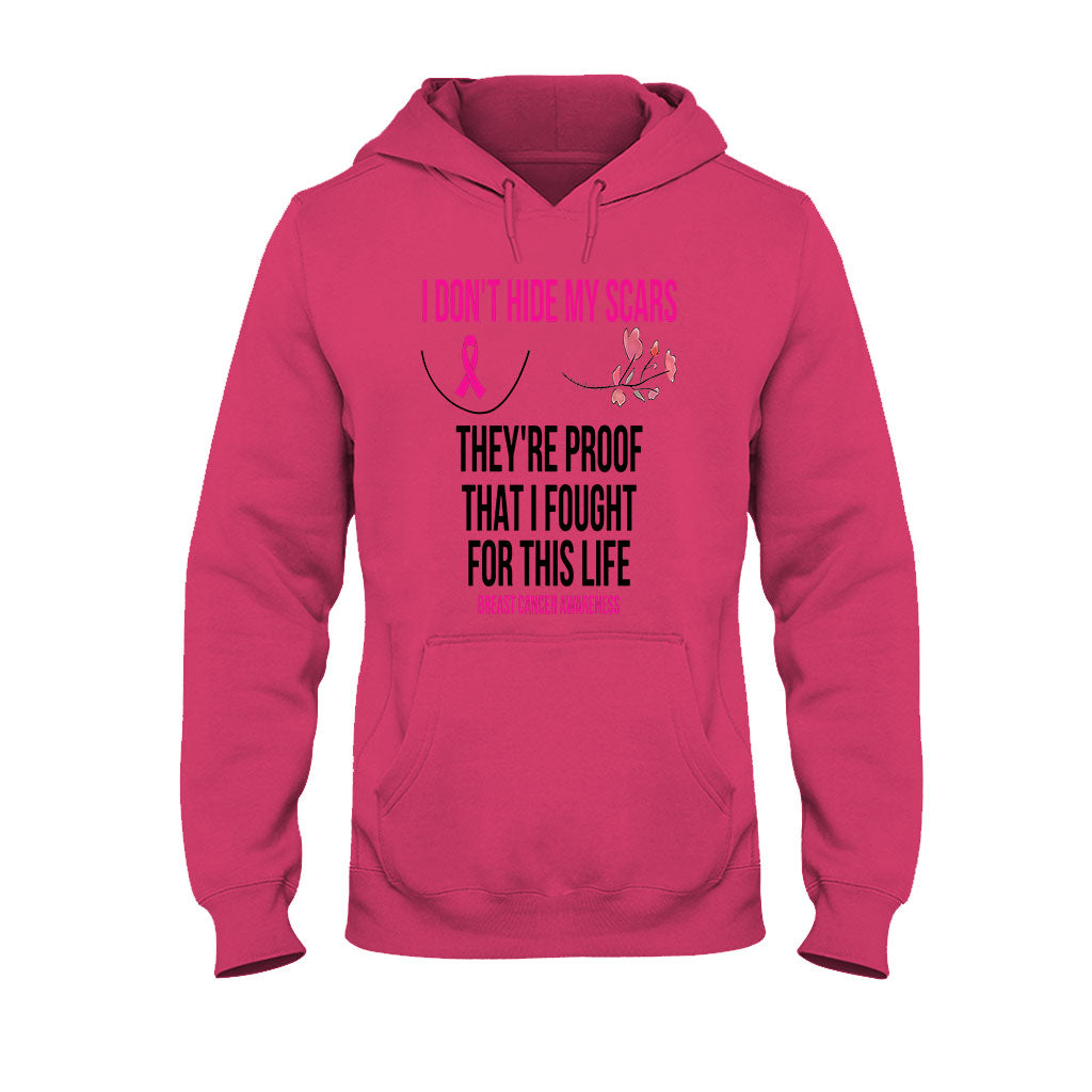 I Don't Hide My Scars - Breast Cancer Awareness T-shirt and Hoodie 102021