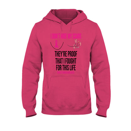 I Don't Hide My Scars - Breast Cancer Awareness T-shirt and Hoodie 102021