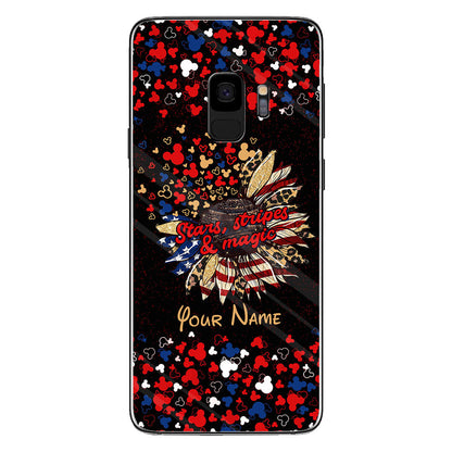 Stars Stripes And Magic - Personalized Independence Day Mouse Phone Case