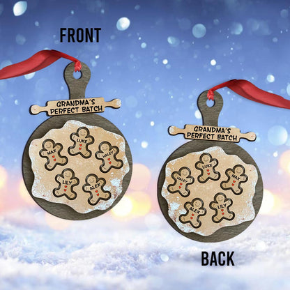 Grandma’s Perfect Batch - Personalized Christmas Grandma Ornament (Printed On Both Sides)