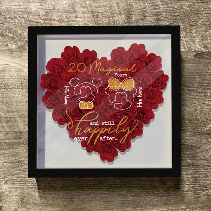 Years Of Magic - Personalized Mouse Flower Shadow Box