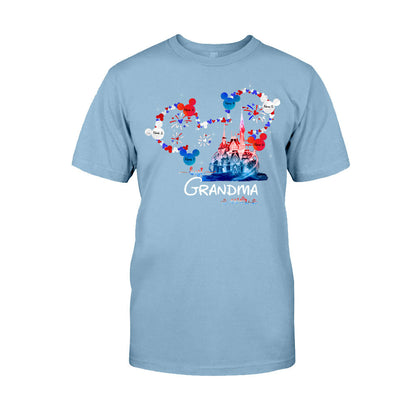 Best Grandma Ever - Personalized Independence Day Mouse T-shirt and Hoodie