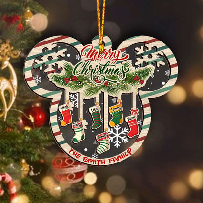 Merry Christmas - Personalized Mouse Layers Mix Ornament