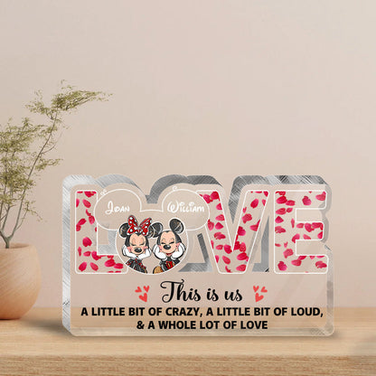 This Is Us - Personalized Couple Mouse Custom Shaped Acrylic Plaque