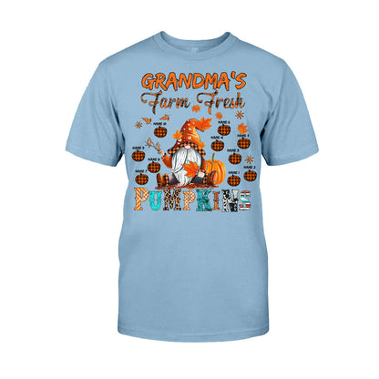 Grandma's Farm Fresh Pumpkin - Personalized Fall Grandma T-shirt And Hoodie
