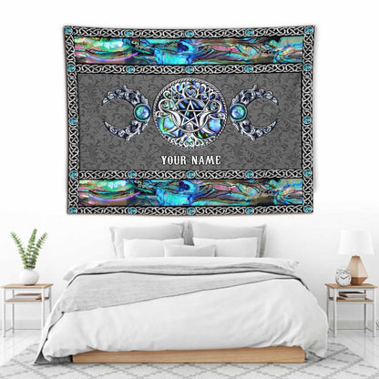 Witch Vibe Triple Moon - Personalized Witch Wall Tapestry