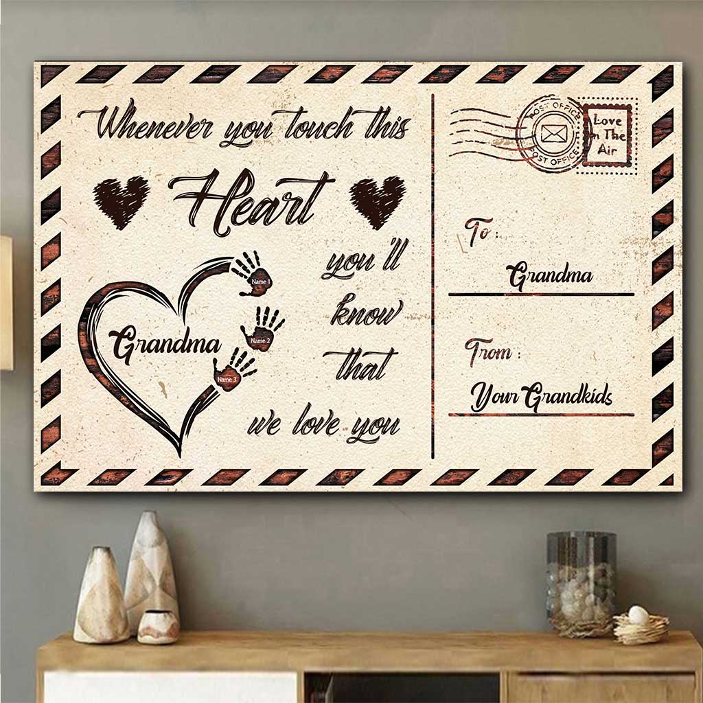 Whenever You Touch This Heart - Personalized Mother's Day Grandma Poster