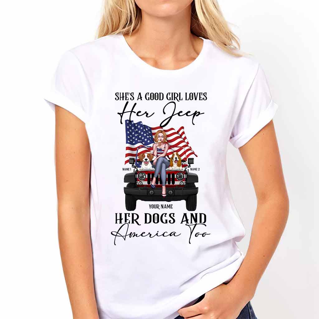 She's A Good Girl Loves Her Jp - Personalized Independence Day Car T-shirt and Hoodie