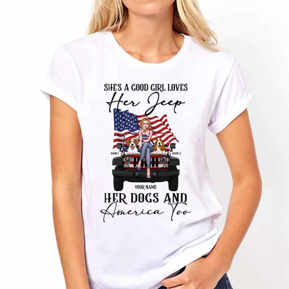 She's A Good Girl Loves Her Jp - Personalized Independence Day Car T-shirt and Hoodie