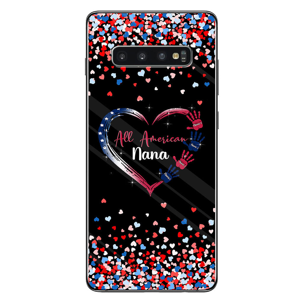 Nana's Heart - Personalized Independence Day Grandma Phone Case