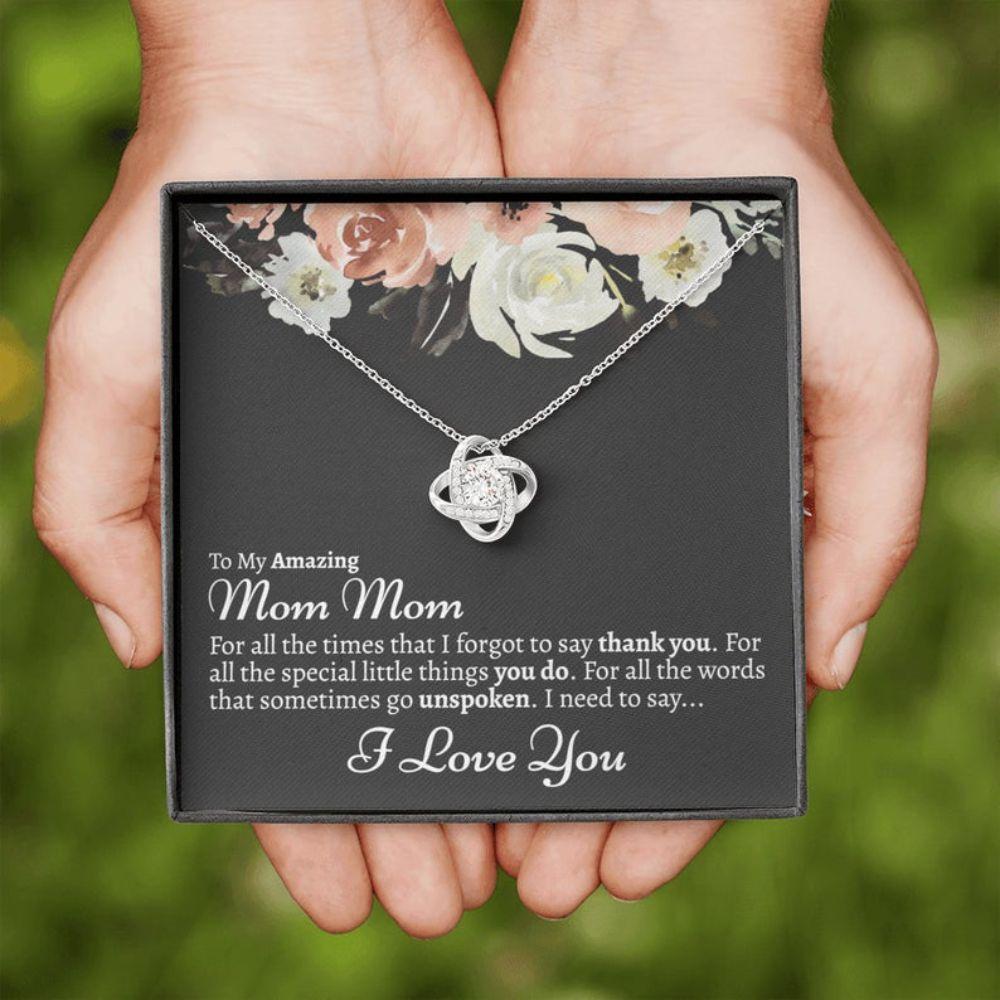 Mom Mom Gift Mommom Mommom Gift From Granddaughter - Grandma Love Knot Necklace 0921