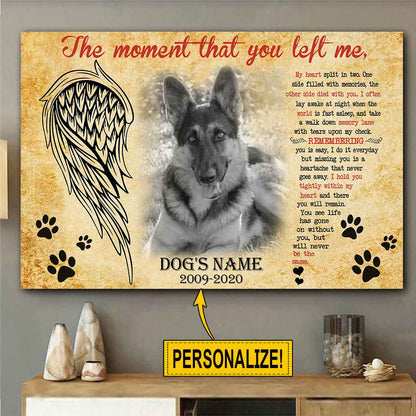 The Moment That You Left Me - Personalized Dog Poster