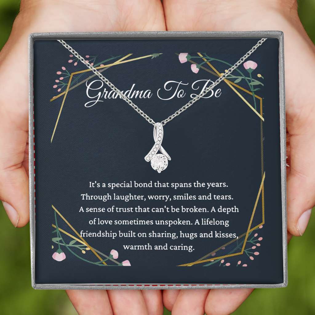 Grandma To Be Special Bond Gift For Grandmother To Be New Grandma Gift - Grandma Petite Ribbon Necklace 0921