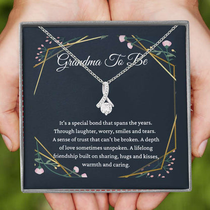 Grandma To Be Special Bond Gift For Grandmother To Be New Grandma Gift - Grandma Petite Ribbon Necklace 0921