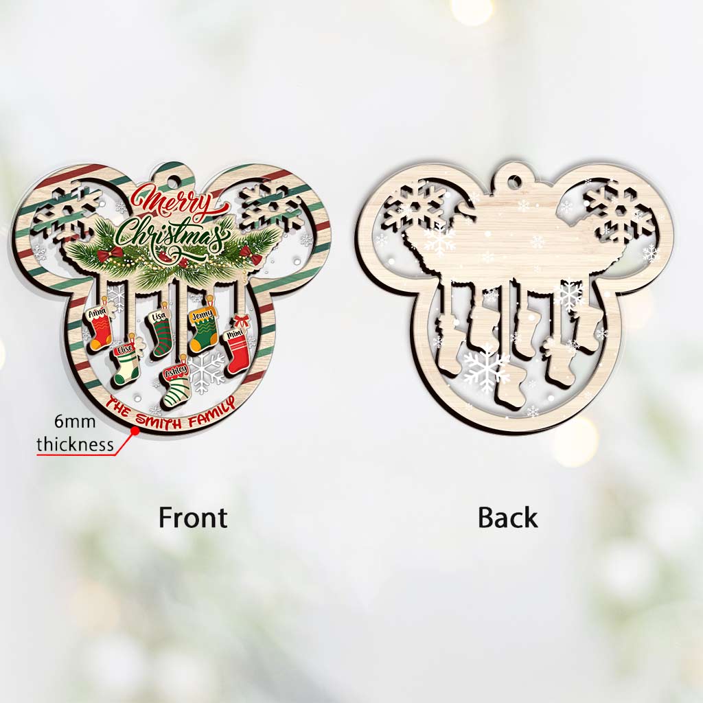Merry Christmas - Personalized Mouse Layers Mix Ornament