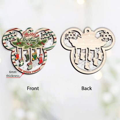 Merry Christmas - Personalized Mouse Layers Mix Ornament