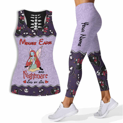 Mouse Ears And Nightmare - Personalized Hollow Tank Top and Leggings