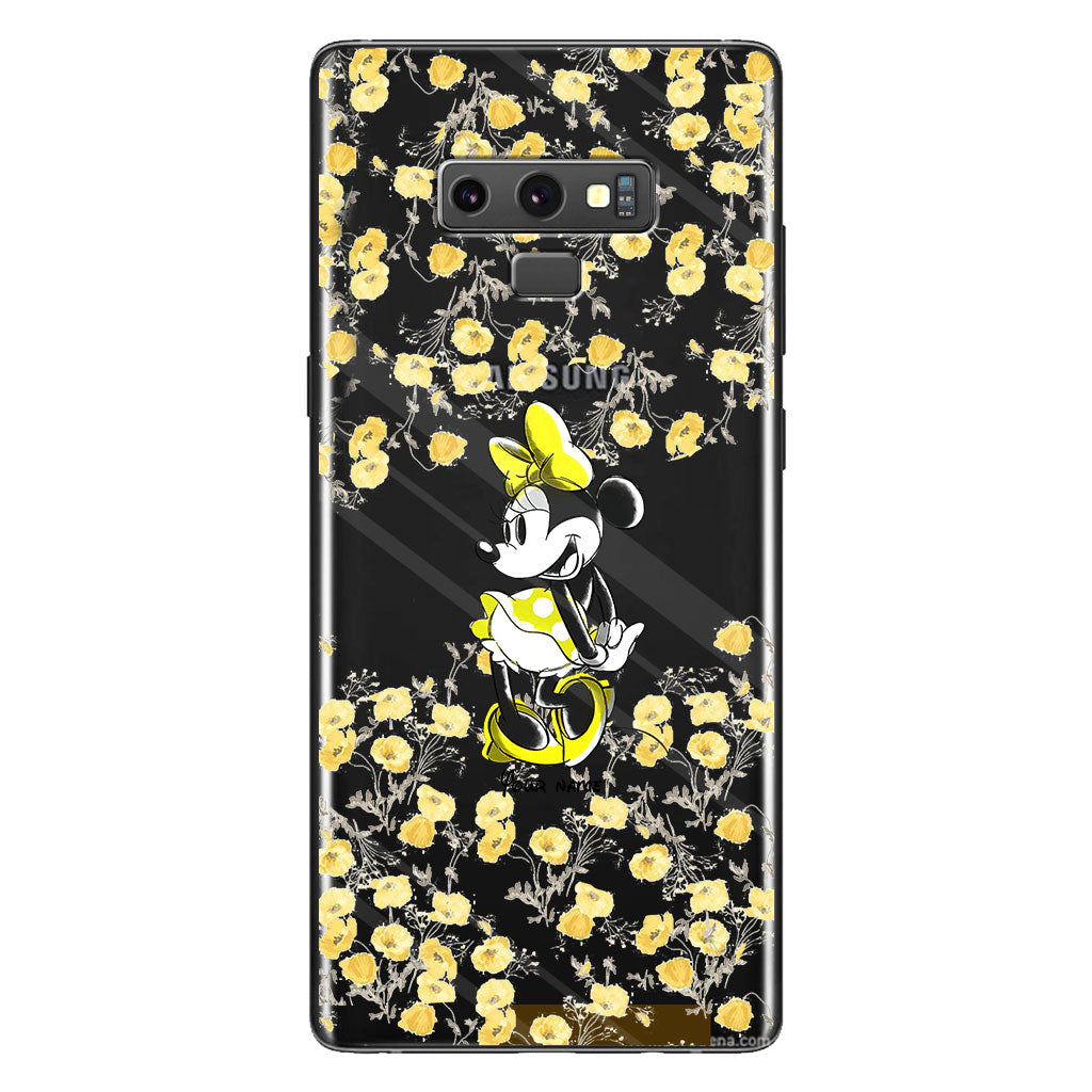 Yellow Floral - Personalized Mouse Clear Phone Case