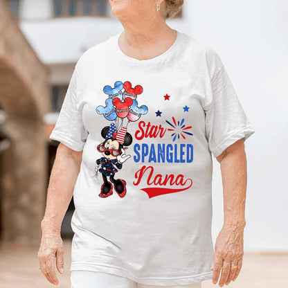 Star Spangled Nana - Personalized Independence Day Grandma T-shirt and Hoodie