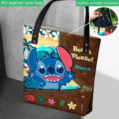 Beach Please - Personalized Sea Lover Tote Bag